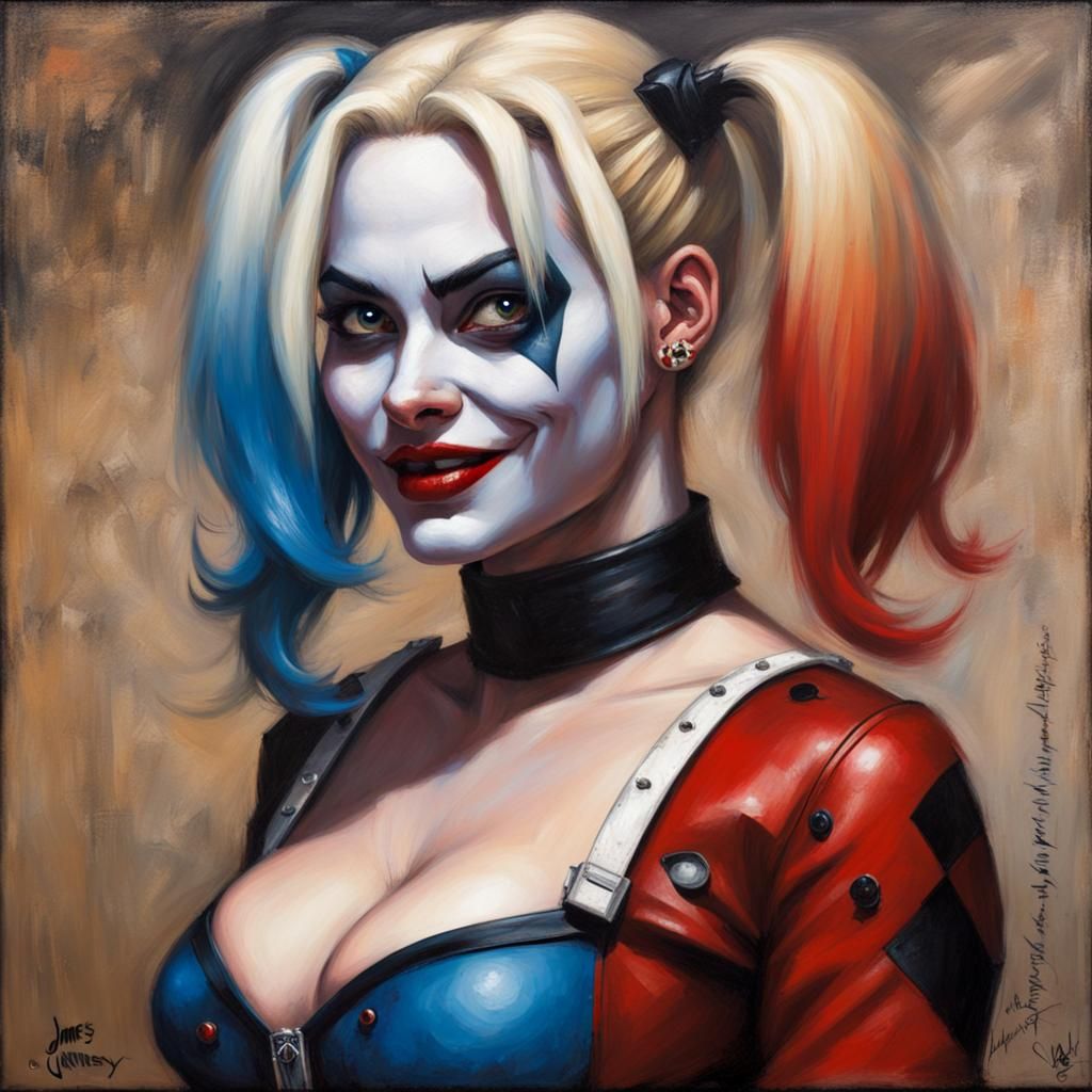 Harley Quinn as Renaissance Oil Painting