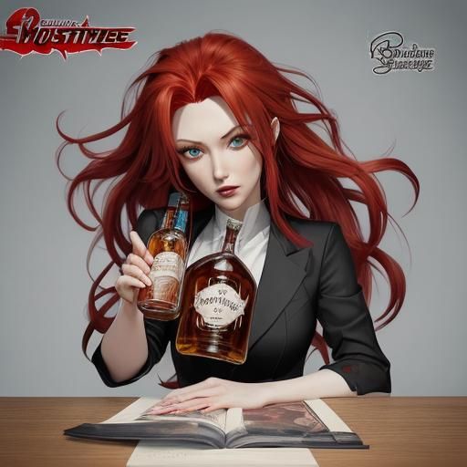 Anime Chibi Vampire Yelling for Whiskey