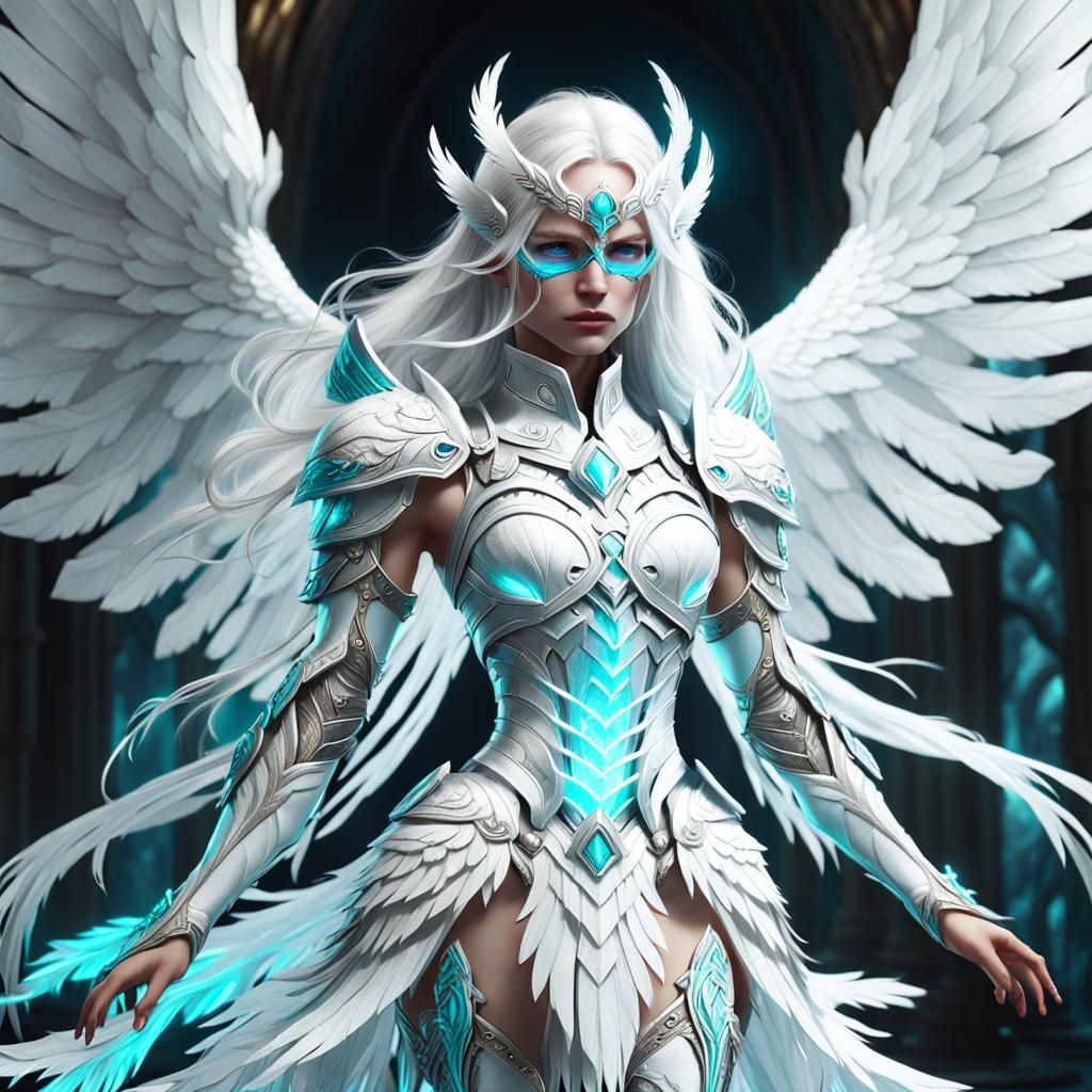 Ice Angel Warrior in Rococo-Style Armor