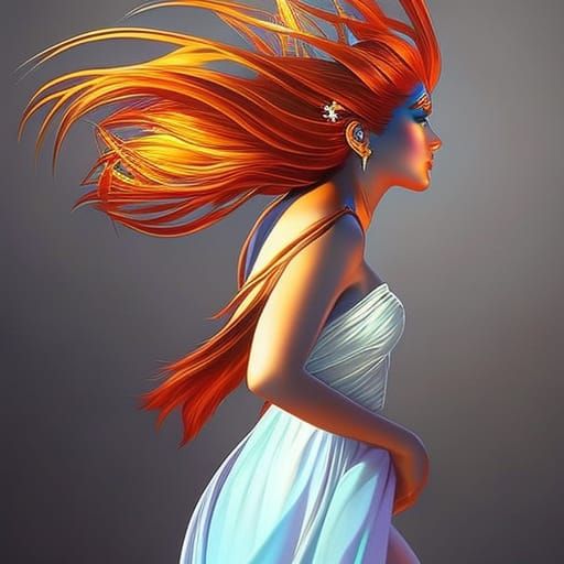 Hyperrealistic Portrait of a Woman in Splash Art Style