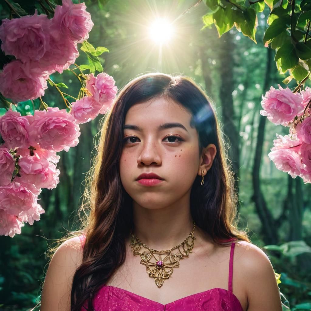 Enchanting Pink Bride in Dreamy Woodland Setting