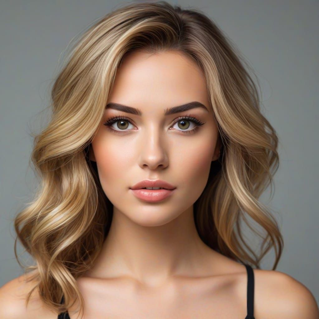 Woman in Enchanting Garden Landscape