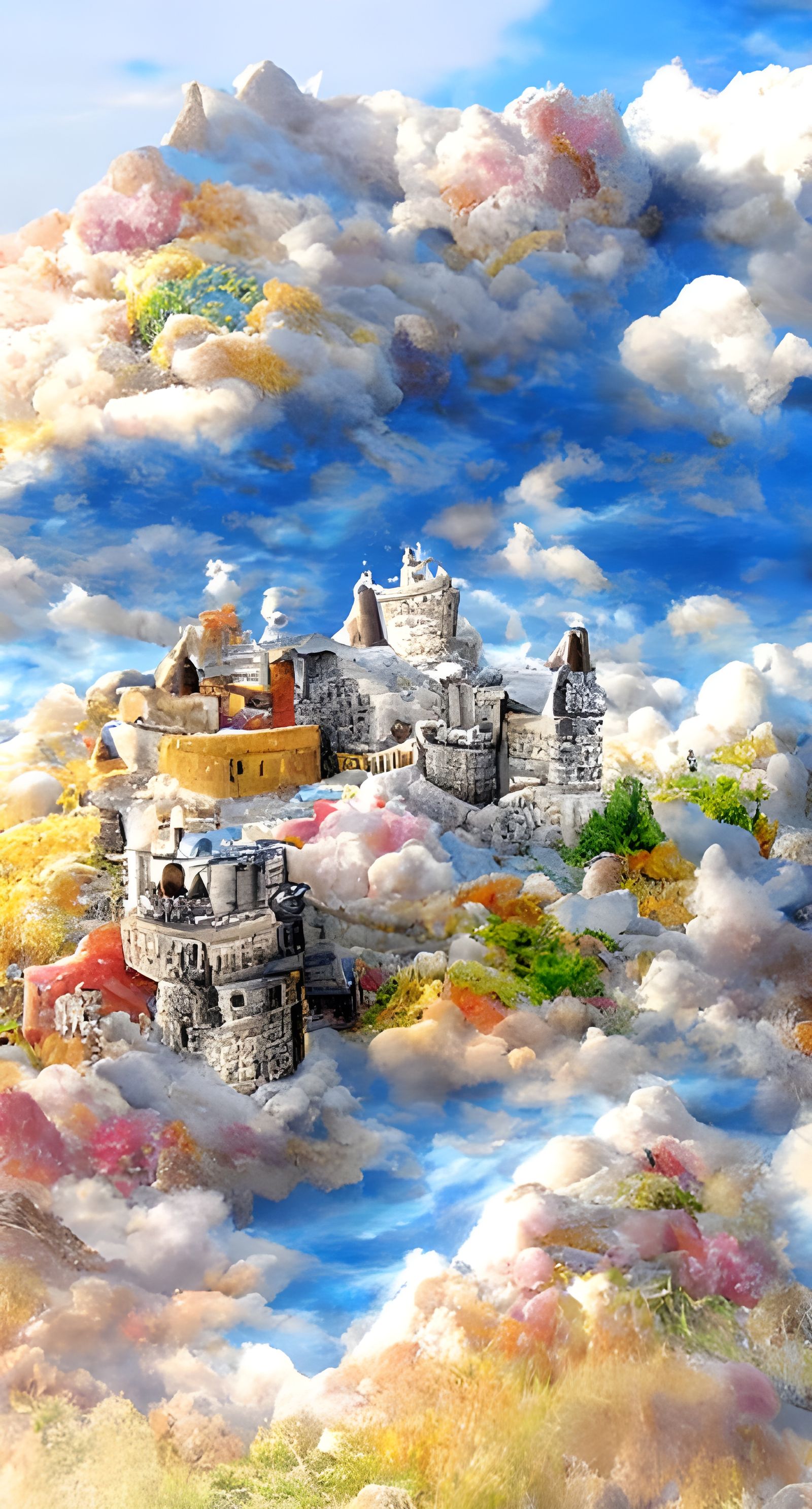 Fantasy Castles and Towns in the Clouds