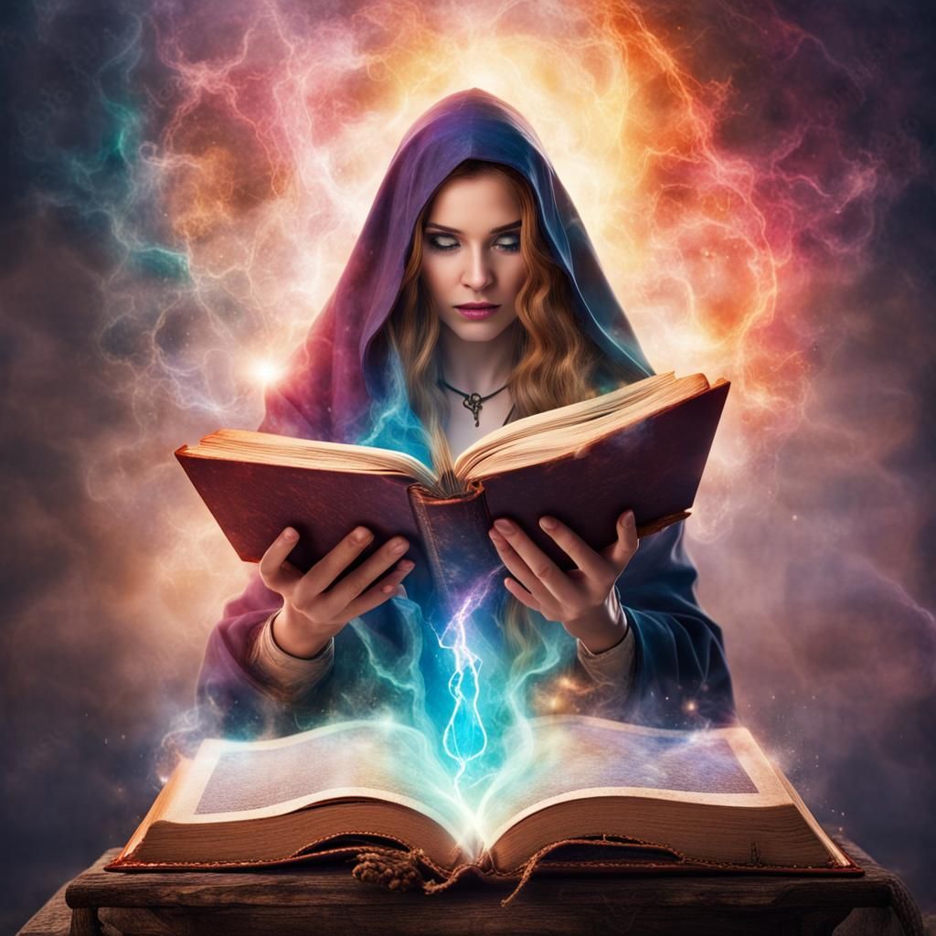 Mystical Energy Emanates from Sorceress' Book