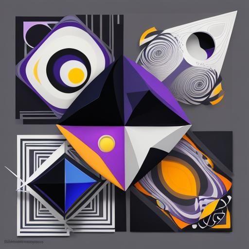 Cubist Figures with Geometric Patterns in Pixar Style