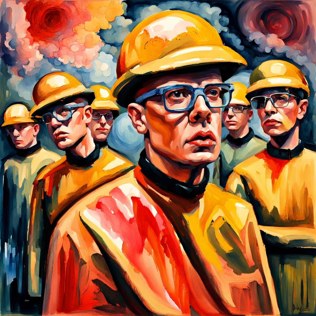 DEVO in Gouache Style Watercolor Masterpiece