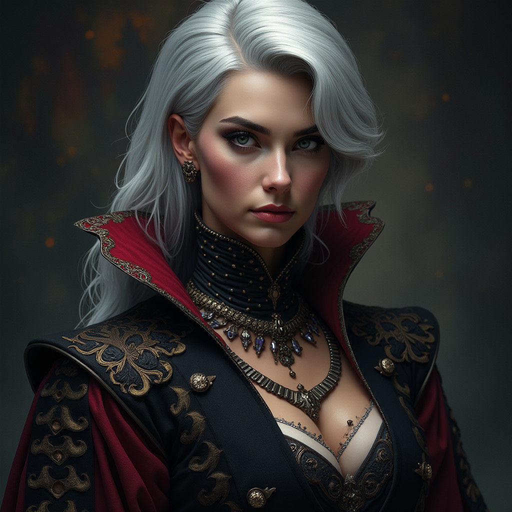 Mystical Woman with Piercing Gaze: Matte Painting