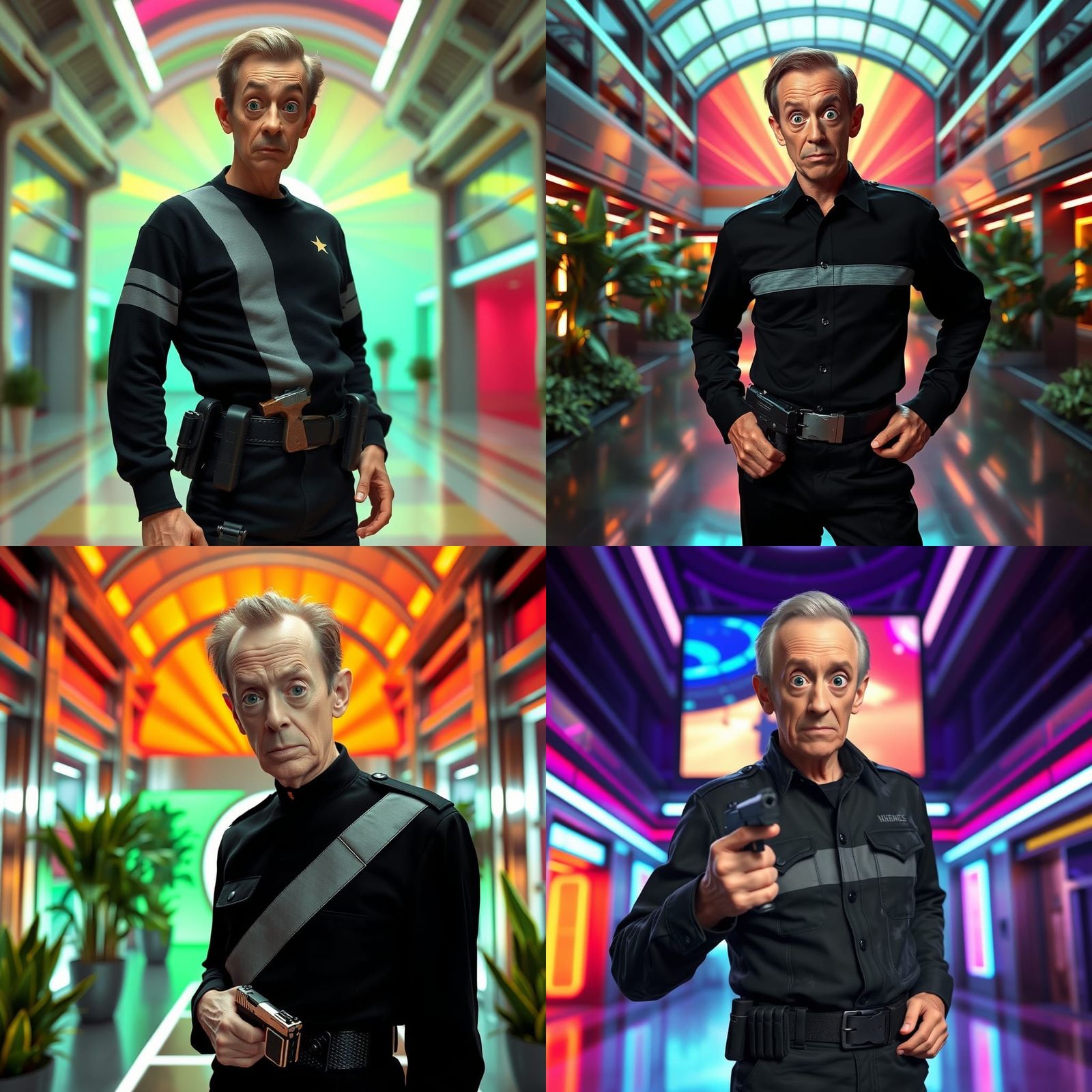Don Knotts as Futuristic Gunman: 3D Digital Art