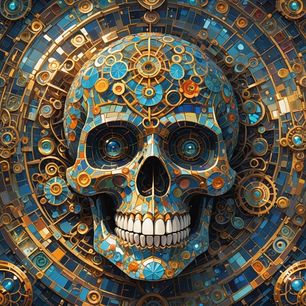 Fractal Mosaic: Geometrically Complex Sugar Skull