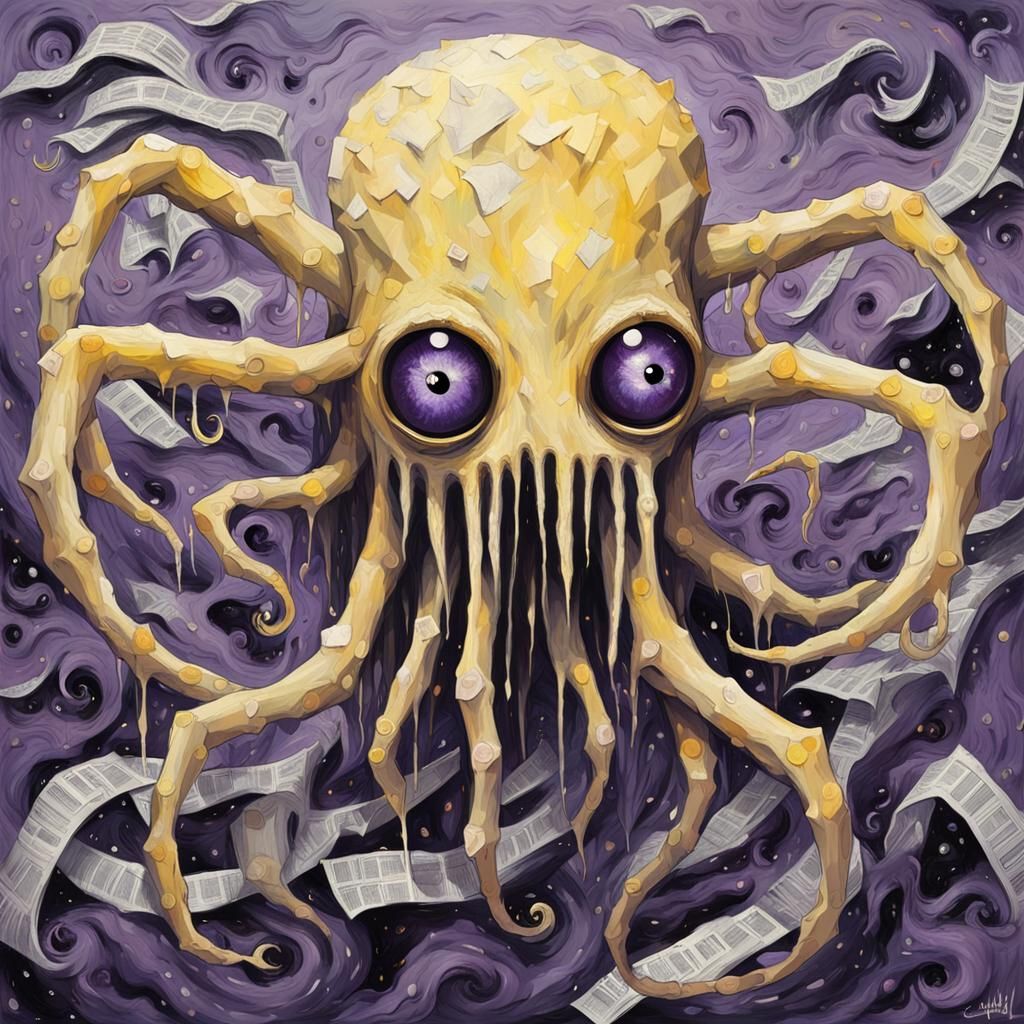 Surreal Pastel Creature in Impasto Texture