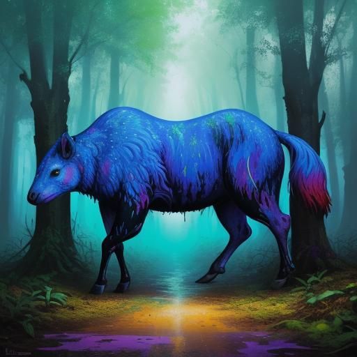 Dreamy Forest Animals in Vibrant Street Art