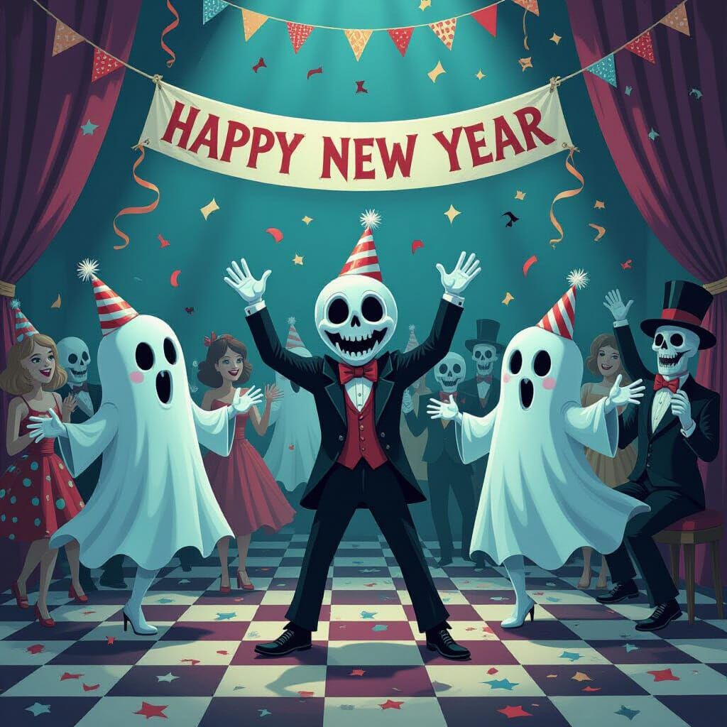 Spooky Spirits Celebrate New Year's Eve