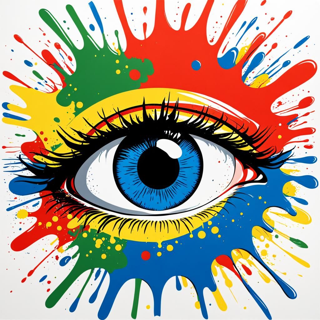 Eye Design in Pop Art Screen Print Style