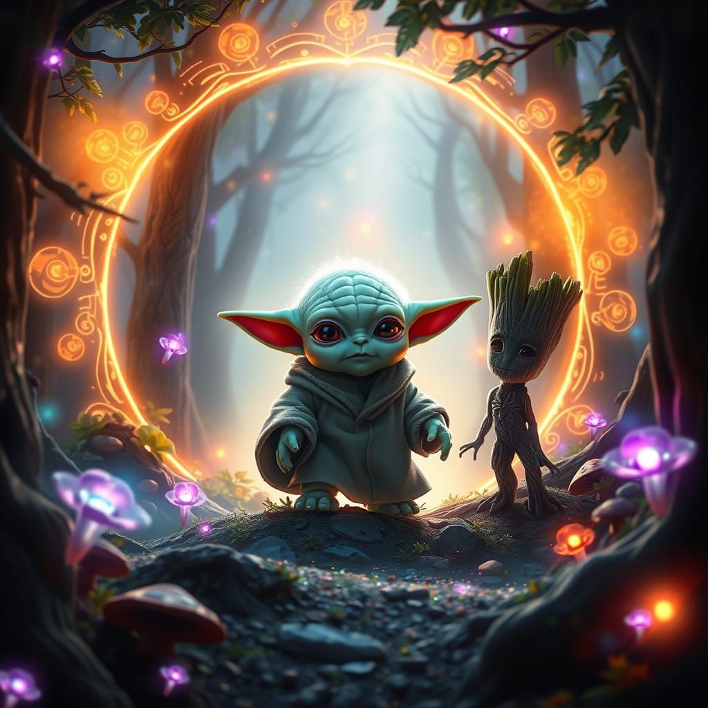 Mystical Forest Portal Convergence in Cinematic 8K Style