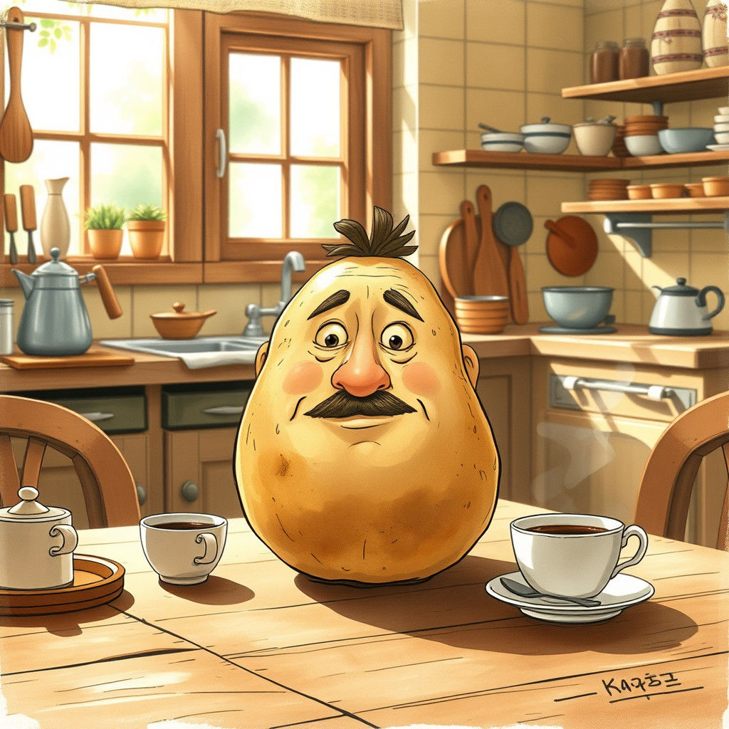 Tom Hanks Potato in Ghibli Anime Style