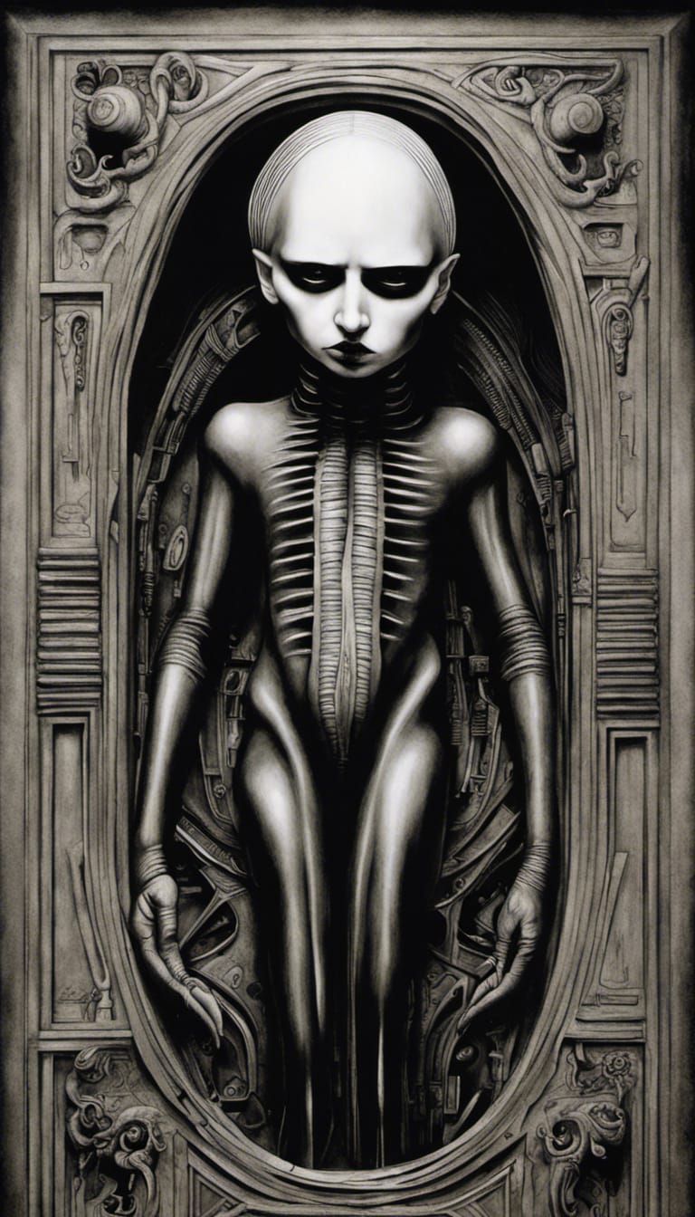 Marilyn Manson in Giger's Biomechanical Style