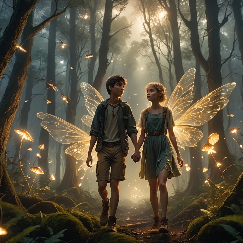 Enchanted Forest: Teenage Fairies in Ethereal Flight