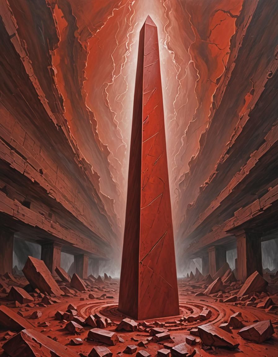 Red Vortex and Gigantic Obelisk