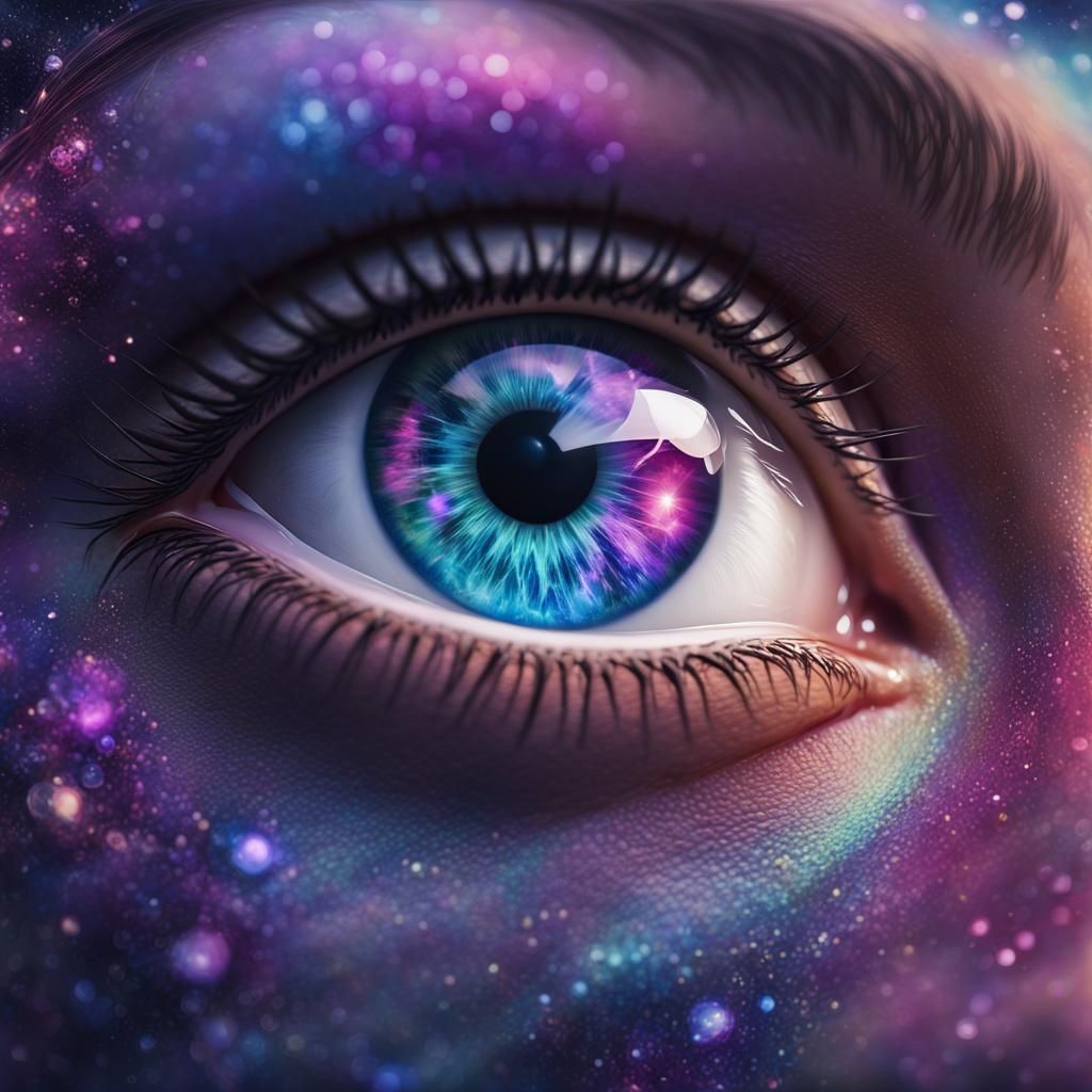 Hyperrealistic Galaxy Eye with Intricate Details