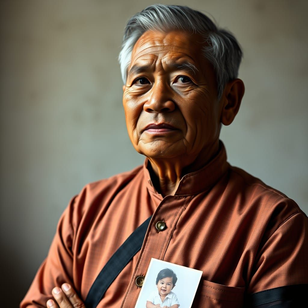 Dignified Filipino Man Portrait in Digital Art Style