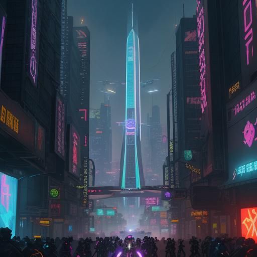 Cyberpunk Courier Evades Drones in Neon City