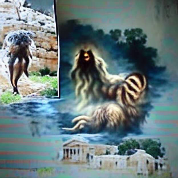 Haunted Holy Creature in Greek Mythology Style