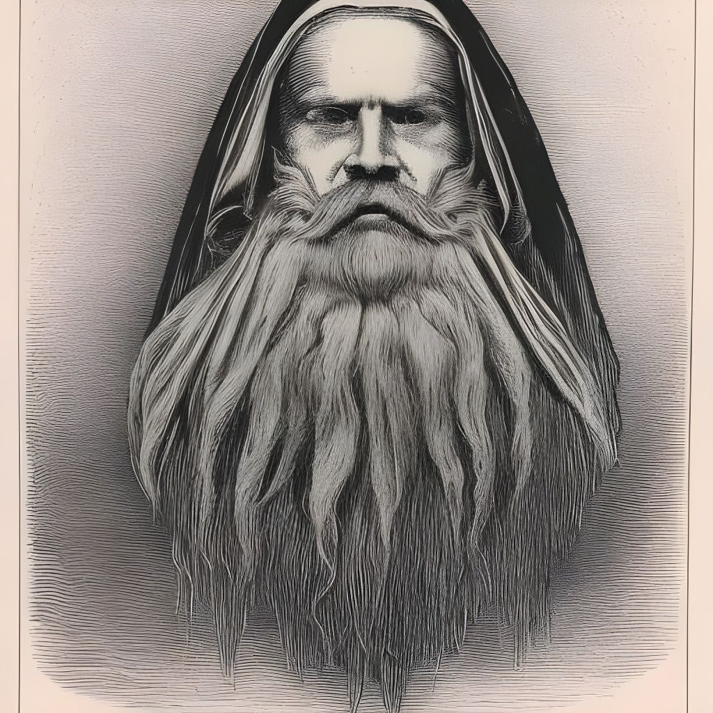 Necromancer in Ink Etching Style