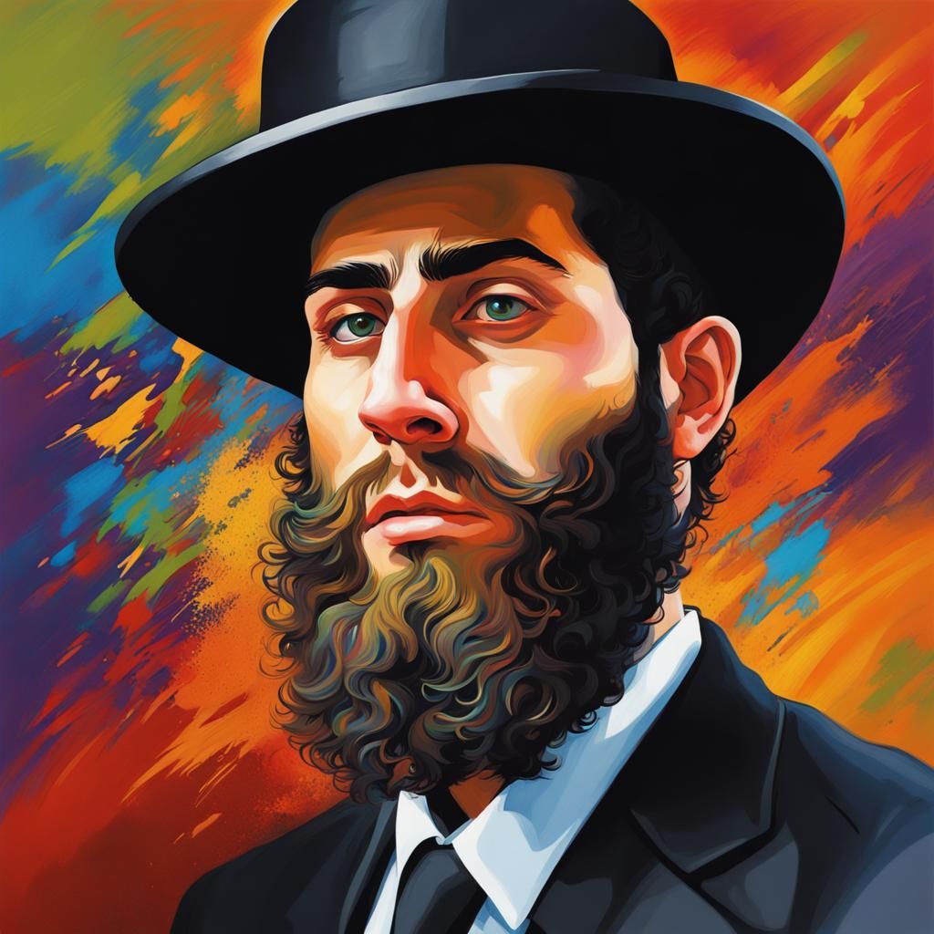 Abstract Art: Ultra-Orthodox Jew in Hyperrealism