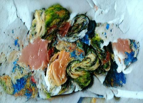 Abstract Impasto Painting with Vibrant Colors