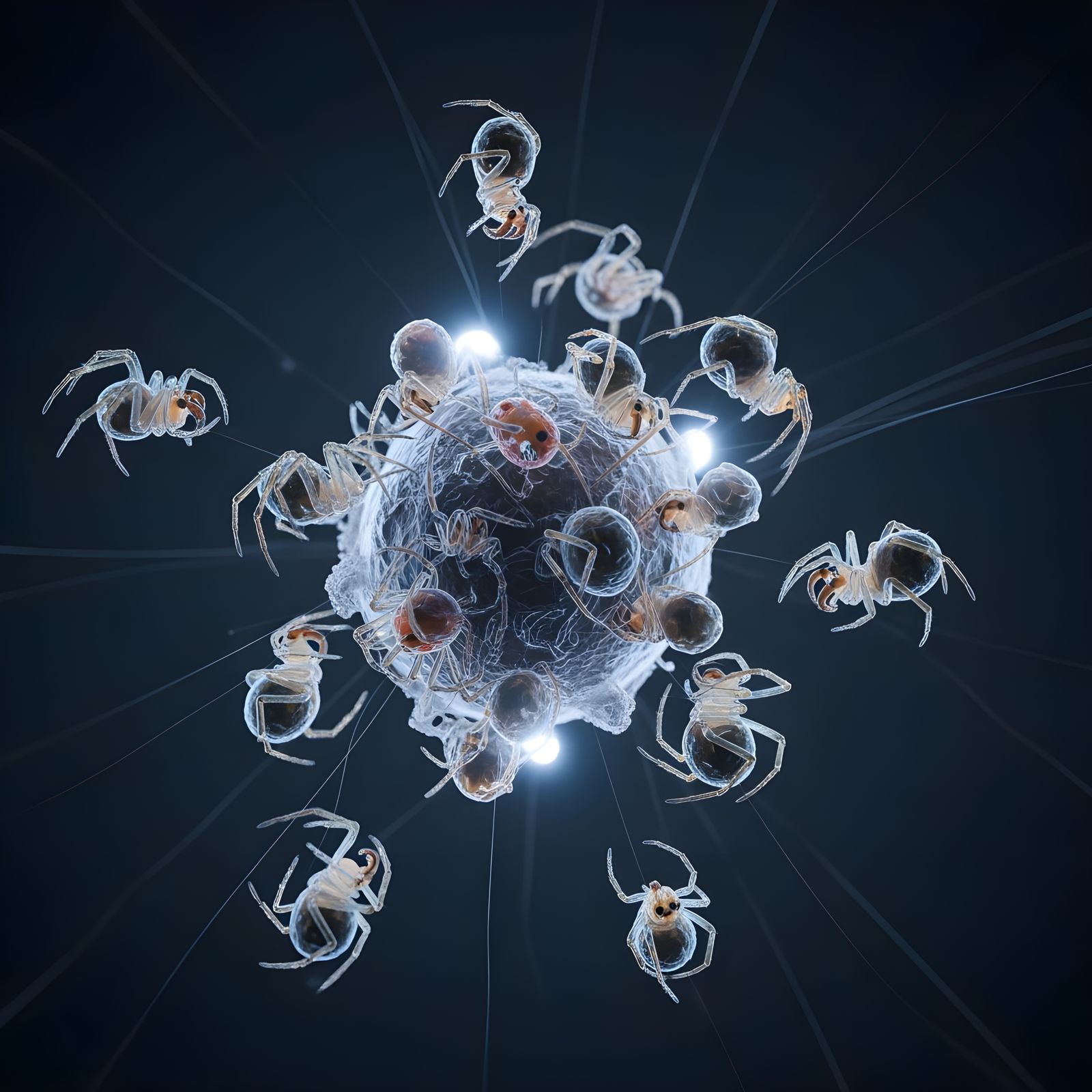 Micro Photo: Spiderlings Hatching and Dispersing