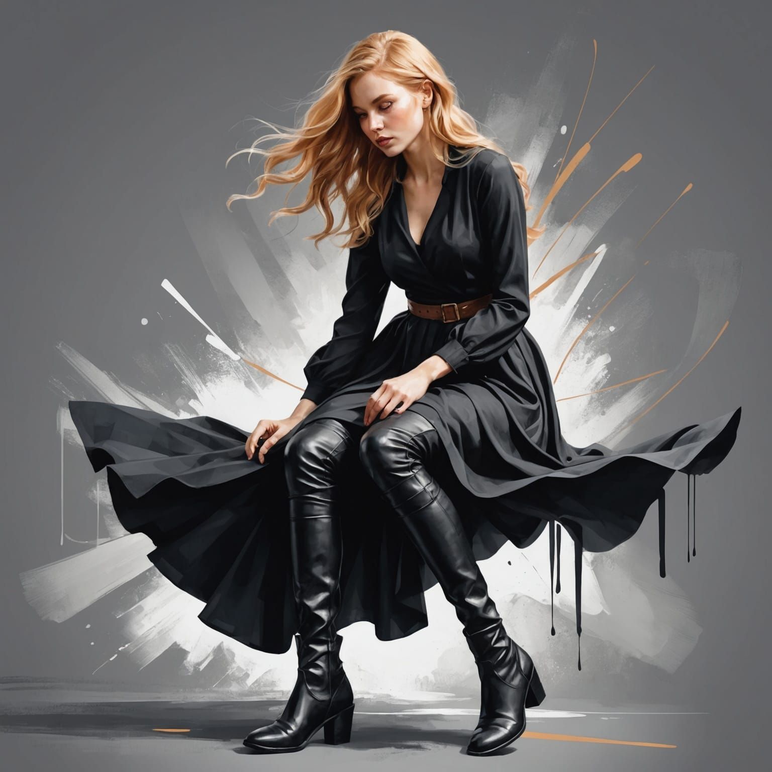 Woman in Mirrored Labyrinth: Abstract Digital Portrait