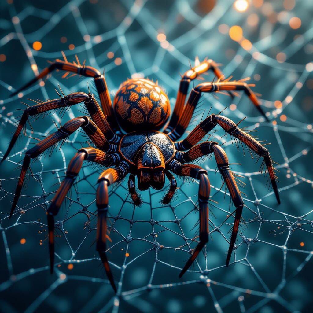 Hyperdetailed Spiderweb Concept Art with Dynamic Lighting