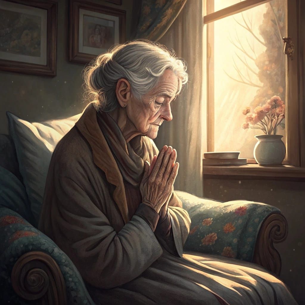 Elderly Woman Finds Comfort in a Cozy Sanctuary