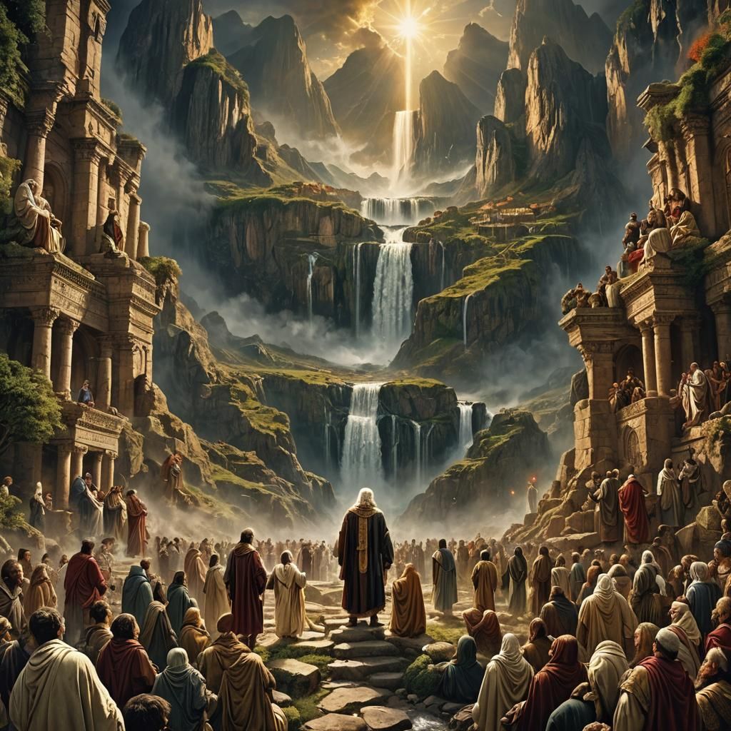 Biblical Scene in Detailed Matte Painting Style