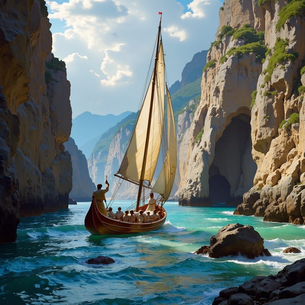 Jason and the Argonauts Navigate the Perilous Symplegades