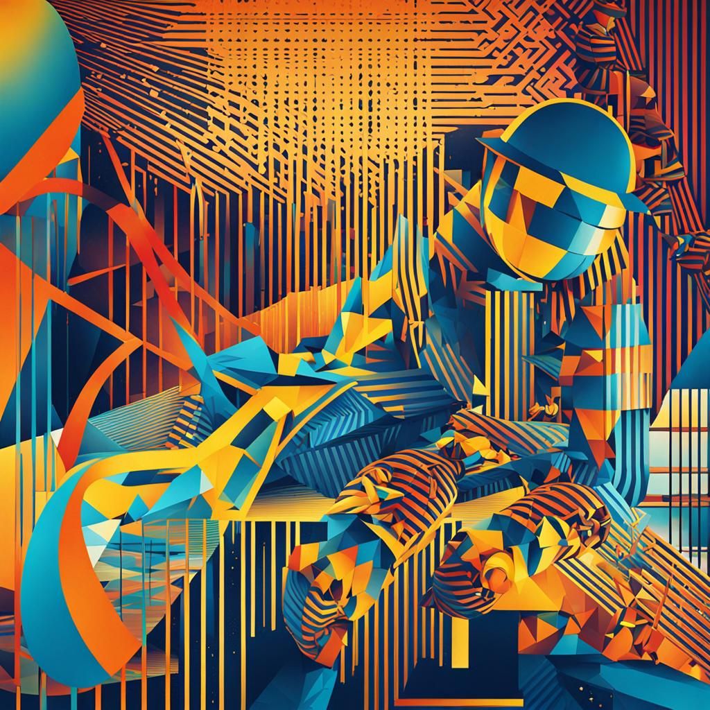 Geometric Bauhaus Motera in Pop Art Style