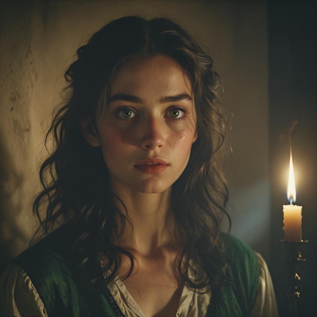 Candlelit Portrait in Chiaroscuro Style