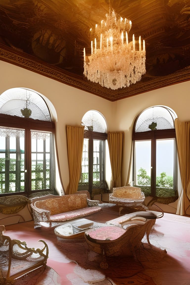 Renaissance Garden Veranda with Marble Pathways