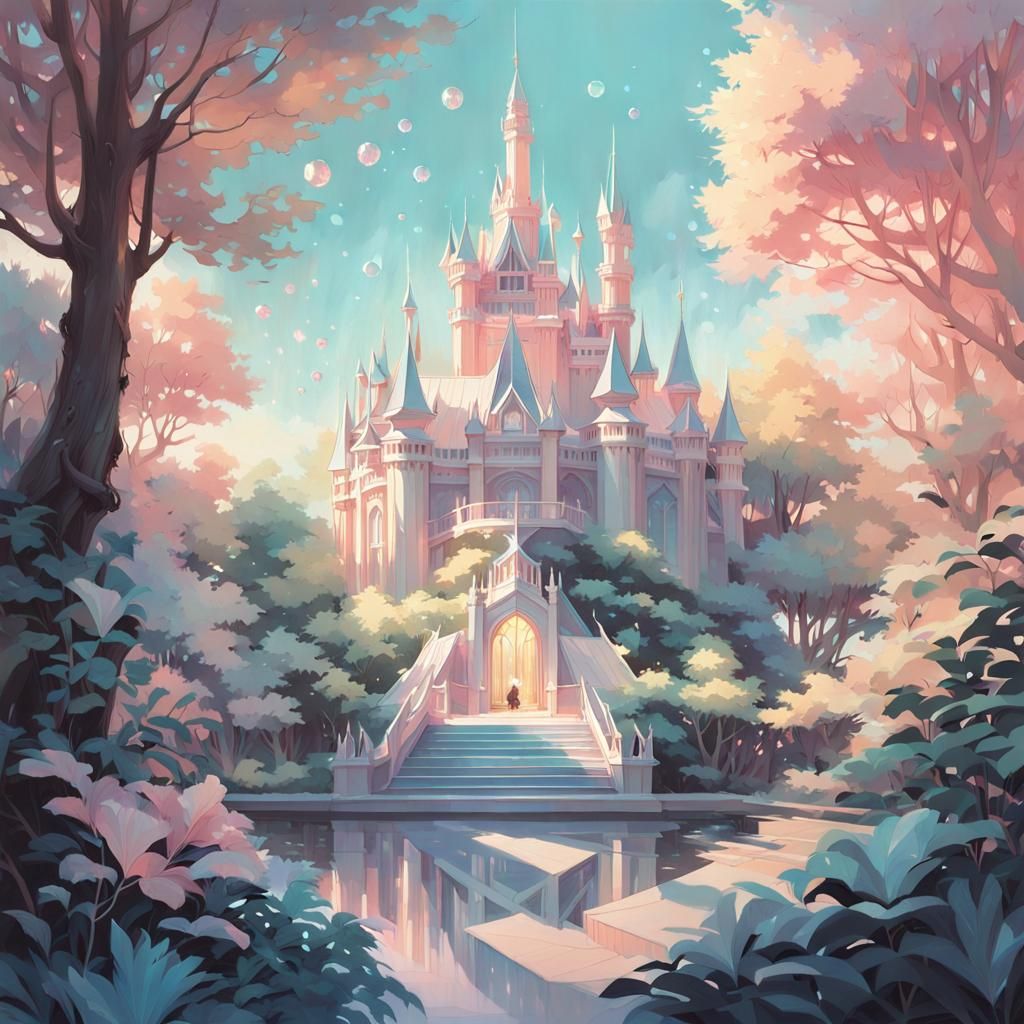 Pastel Crystal Palace Pop-Up Book Illustration