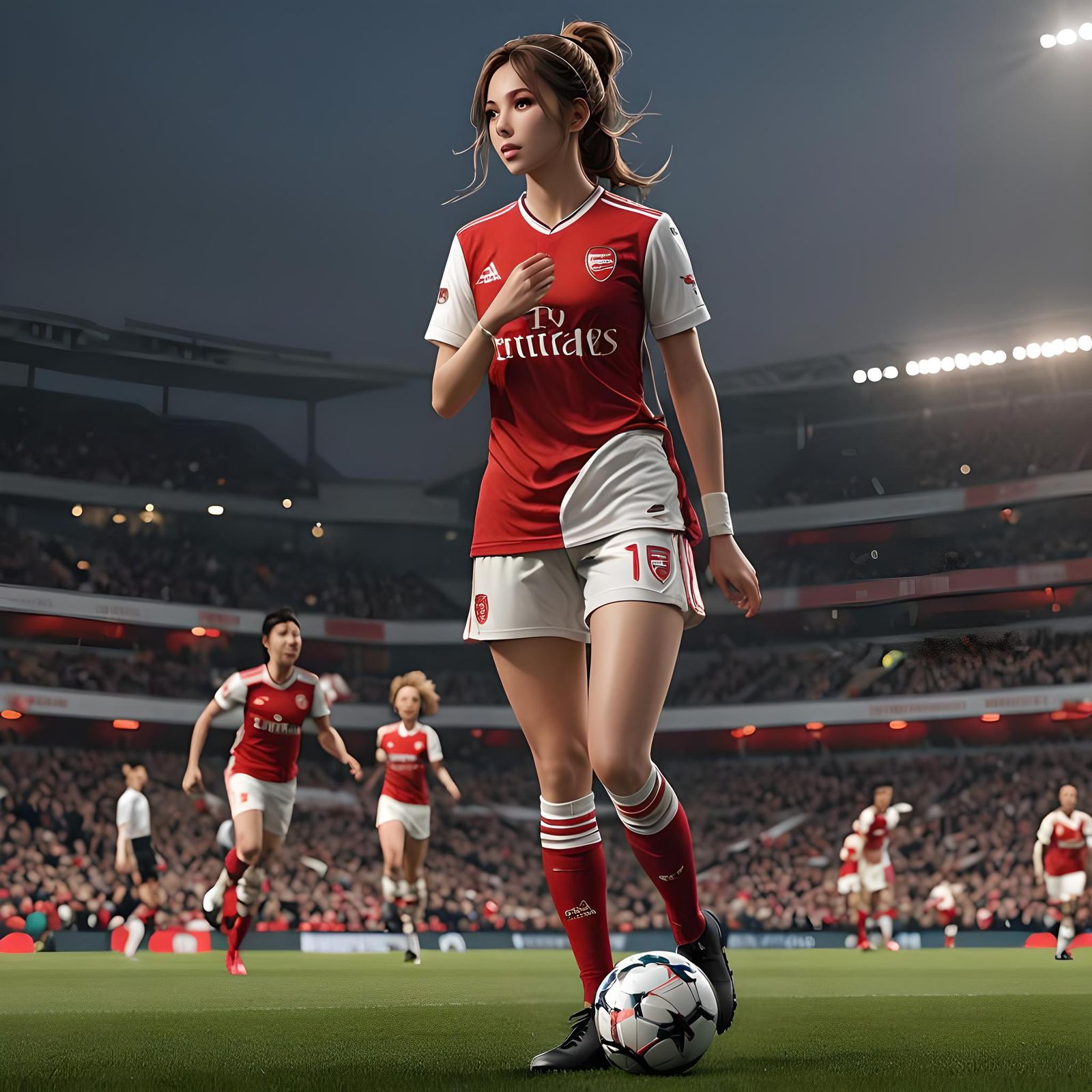 Arsenal Footballer Portrait in 3D Anime Style