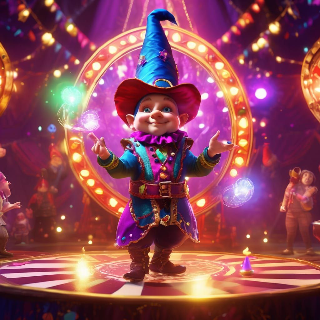 Gnome Illusionist Performs Dazzling Circus Show With Light B...