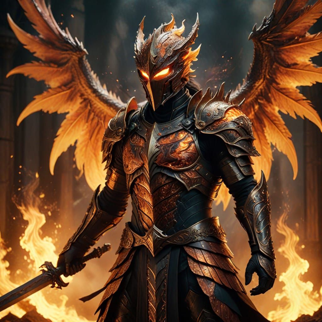 Epic Dragon Knight in Mesmerizing, Battle-Worn Armor