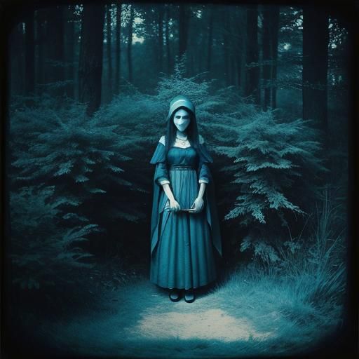 Ethereal Cyanotype Landscape of a Fairy Kingdom