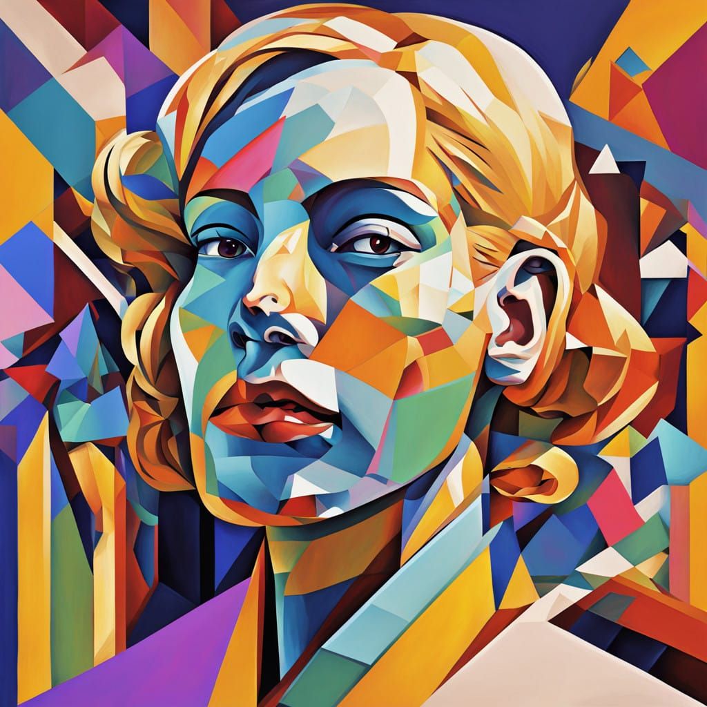 Surreal Cubist Portrait of a Woman in Radiant Morning Light