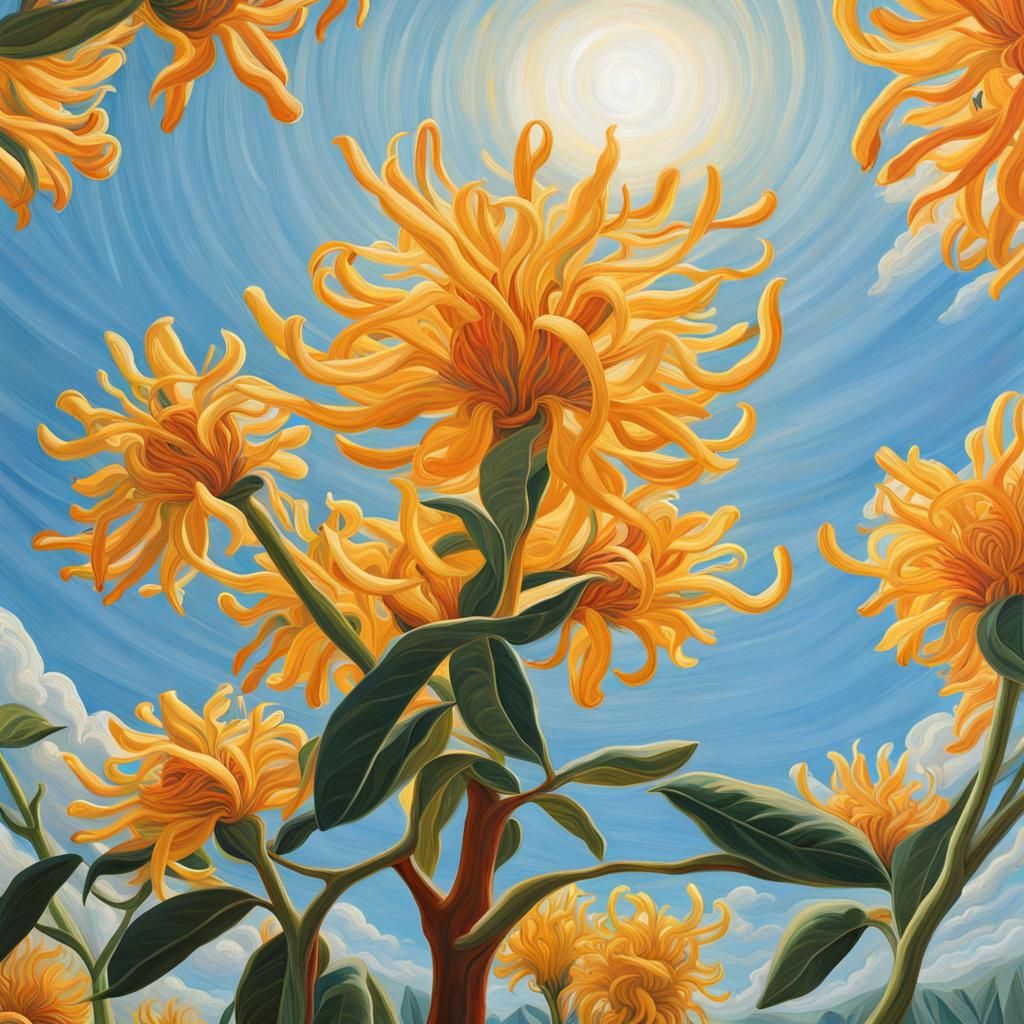Honeysuckles to the Sky: Acrylic Art Painting