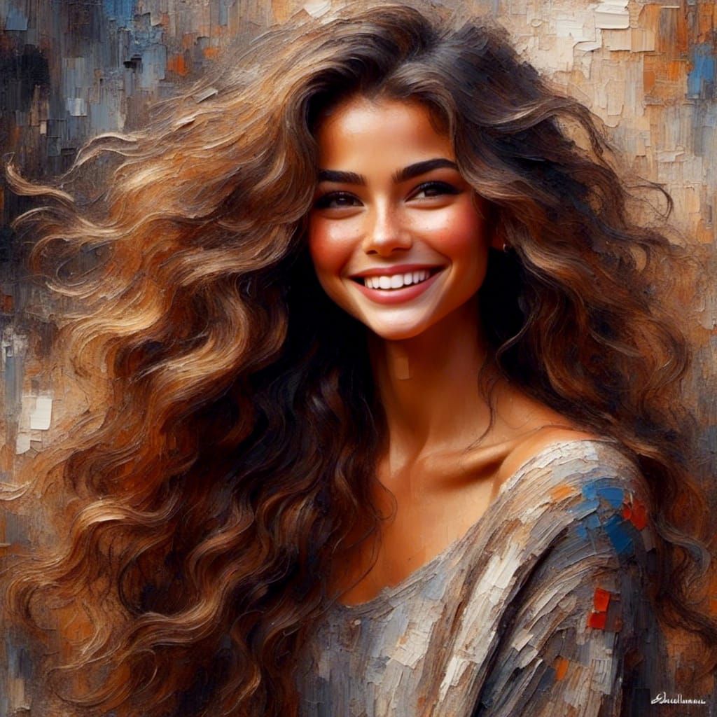 Beautiful Columbian Woman with Long Brown Hair