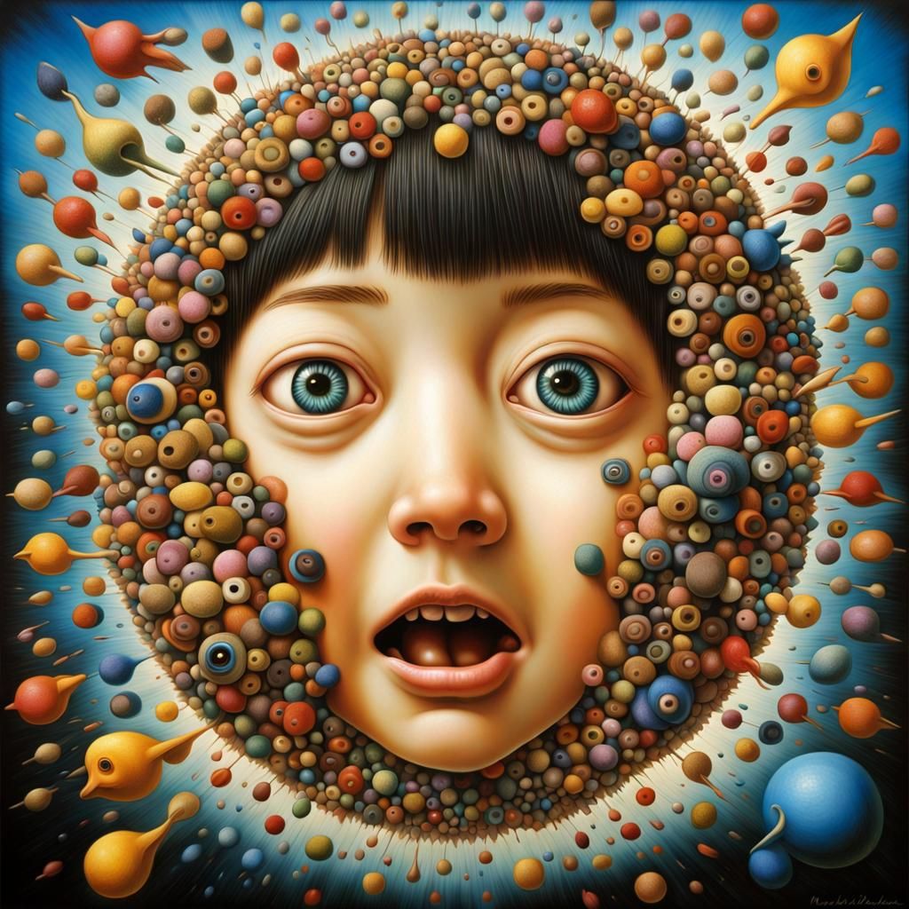 Escaping the noise, Autistic artist's perspective,unique perspective, brilliant thoughts surreal expression through art,...
