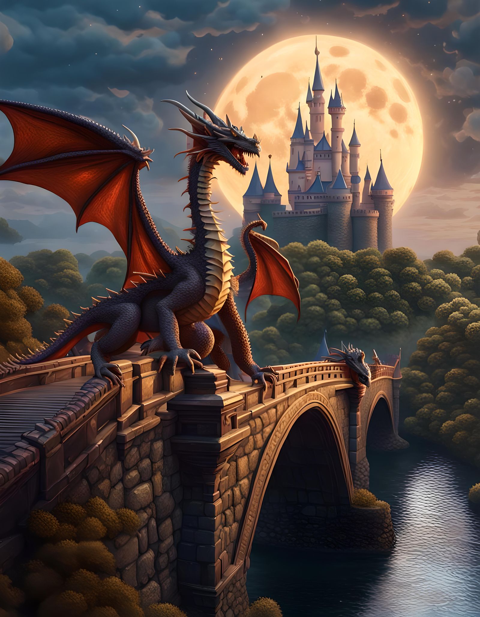 Miniature Dragons Attack Wizard: Hyperdetailed Digital Art