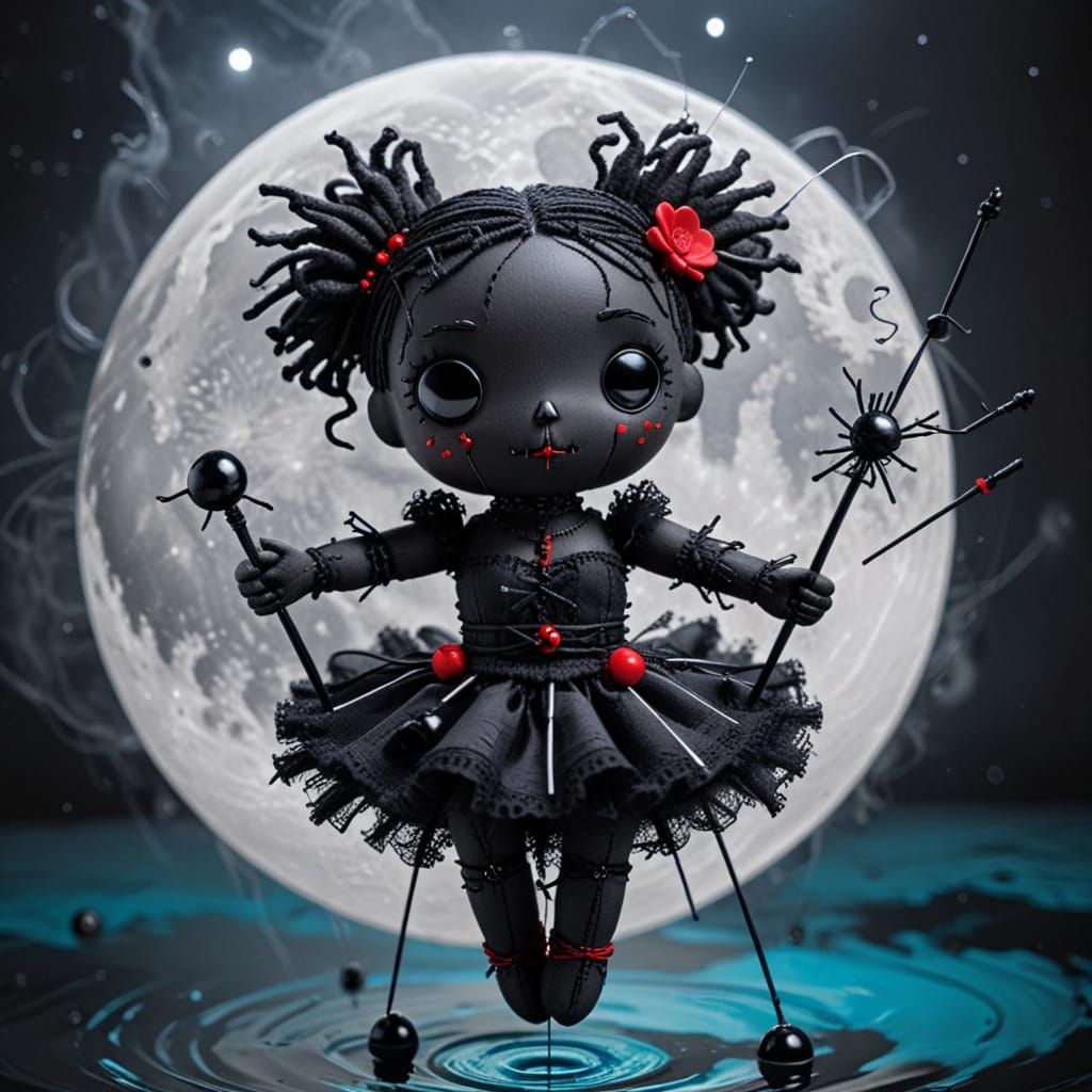 Enchanting Voodoo Doll in Whirlpool of Shadows