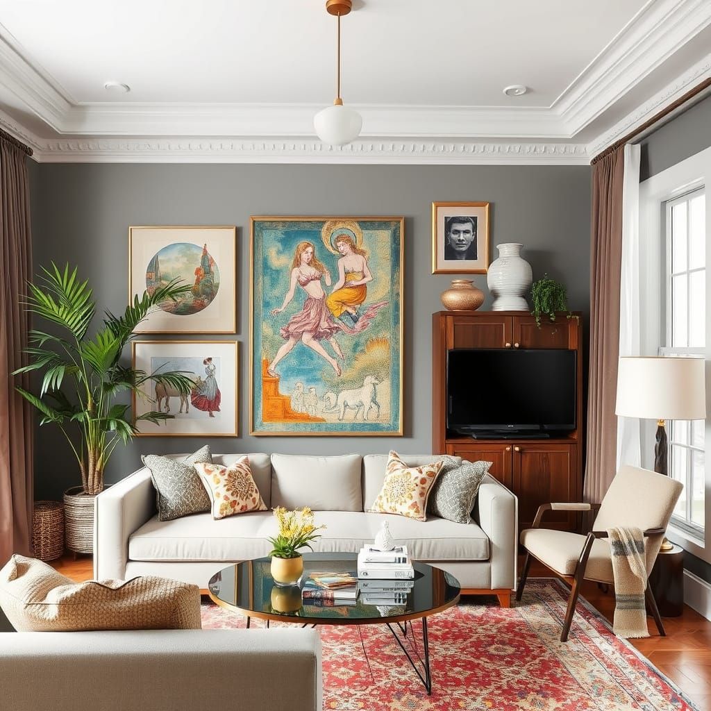 Eclectic Art Collection in One Room